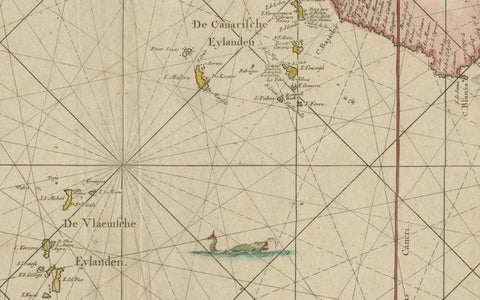 1717 Johannes Van Keulen Sea Chart of the Eastern Atlantic, Amsterdam to Gambia, close-up 1