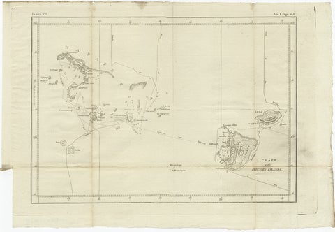 Antique Chart of the Friendly Islands or Nowadays Tonga, by Cook, 1784, view 2